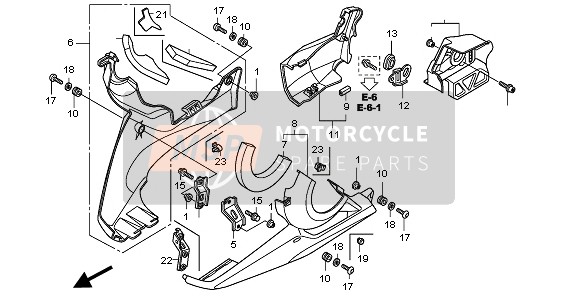 Honda VFR1200FD 2011 Cubierta inferior para un 2011 Honda VFR1200FD