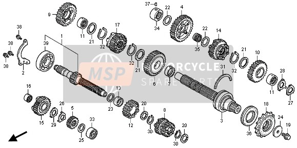 23521MGY640, Gear, Countershaft Sixth (28T), Honda, 0