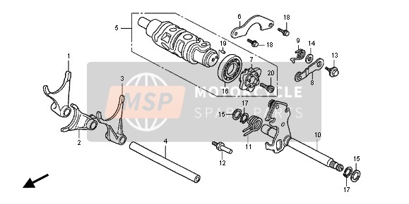 Honda VFR800X 2011 GEARSHIFT DRUM for a 2011 Honda VFR800X