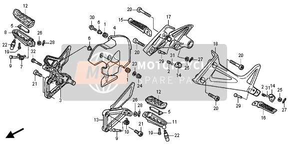 50760MGY640, Holder, L. Pillion Step, Honda, 0