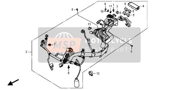 Honda VFR800X 2011 WIRE HARNESS for a 2011 Honda VFR800X