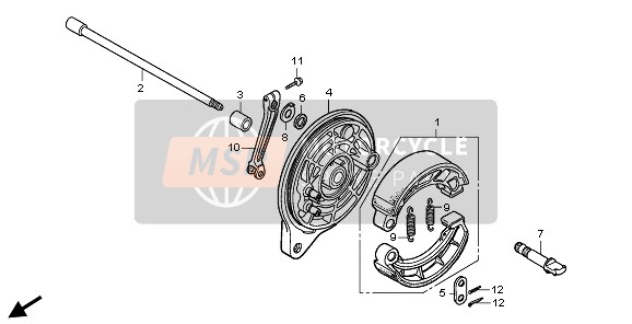 Honda VT750C2B 2011 Panel de freno trasero para un 2011 Honda VT750C2B