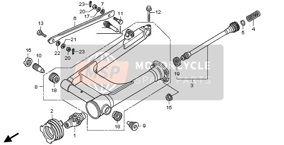 90308MEG000, Nut, Hex., 10mm, Honda, 3