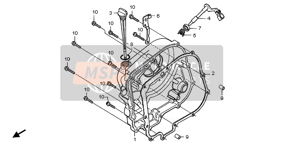 Honda CA125 1997 Couvercle de carter droit pour un 1997 Honda CA125