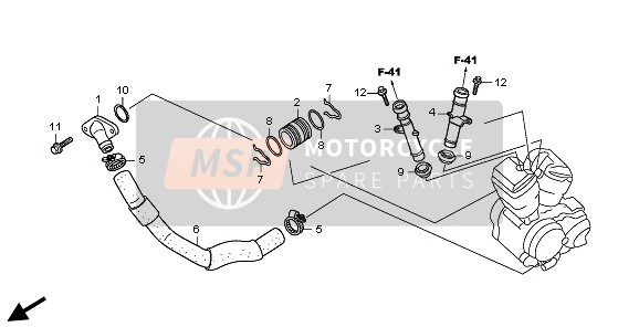 Honda VT750S 2011 Tubería de agua para un 2011 Honda VT750S