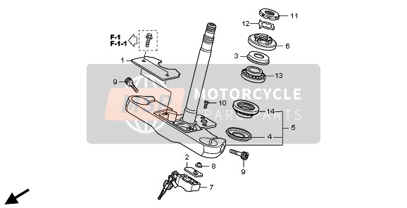 Honda VT750S 2011 Piantone dello sterzo per un 2011 Honda VT750S