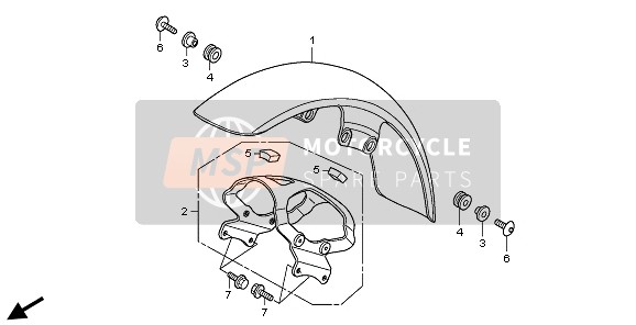 61100MFE670ZR, GARDE-BOUE Av. *PB332P*, Honda, 0