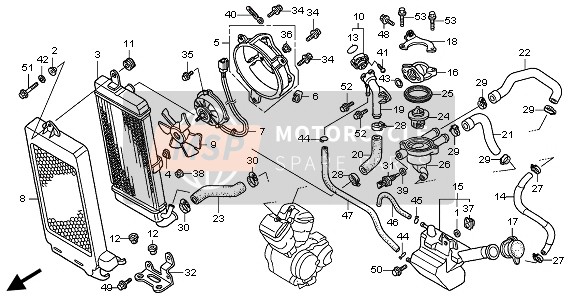 Honda VT750S 2011 RADIATOR for a 2011 Honda VT750S