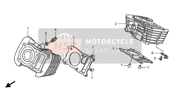 Honda XL125V 2011 Cilindro para un 2011 Honda XL125V