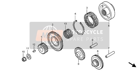 Honda XL125V 2011 STARTING CLUTCH for a 2011 Honda XL125V