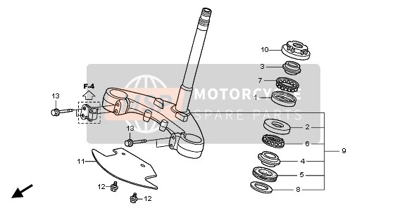 Honda XL125V 2011 STEERING STEM for a 2011 Honda XL125V