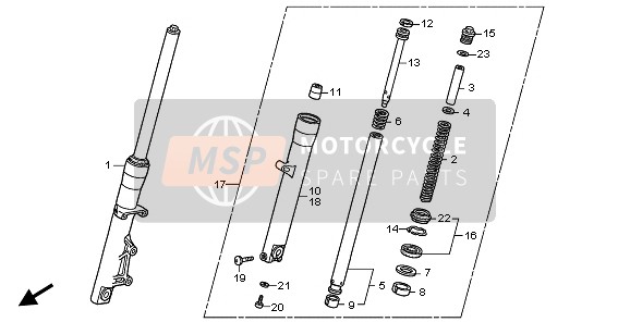 51416461003, Terugstootveer, Honda, 2