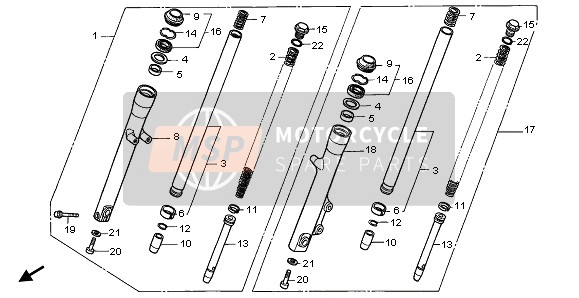 Honda CA125 1997 FRONT FORK for a 1997 Honda CA125