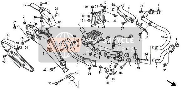 Honda XL700VA 2011 Silencieux d'échappement pour un 2011 Honda XL700VA