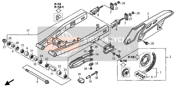 Honda XL700VA 2011 SWINGARM for a 2011 Honda XL700VA