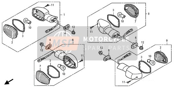 Honda XL700VA 2011 BLINKER für ein 2011 Honda XL700VA