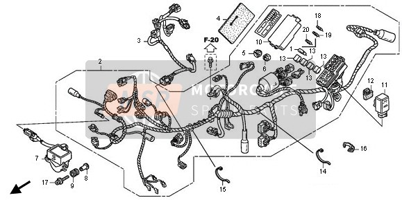 Honda XL700VA 2011 Cablaggio per un 2011 Honda XL700VA