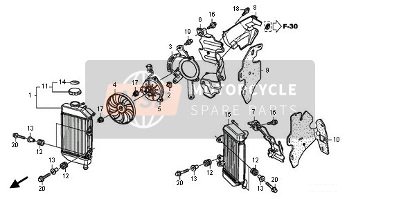 Honda XL700VA 2011 Radiateur pour un 2011 Honda XL700VA