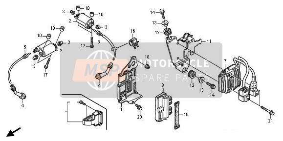 Honda XL700V 2011 Bobina di accensione per un 2011 Honda XL700V