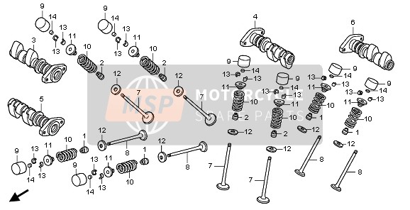 Honda XL1000V 2011 CAMSHAFT & VALVE for a 2011 Honda XL1000V