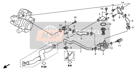 Honda XL1000V 2011 Conduite d'eau pour un 2011 Honda XL1000V