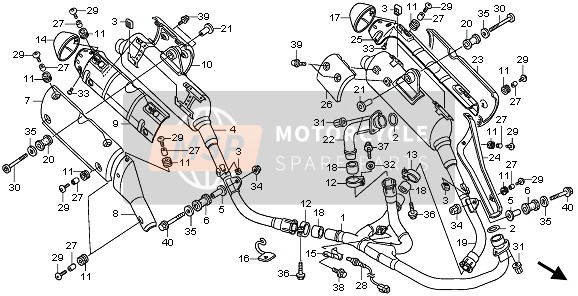 Honda XL1000V 2011 Silenziatore di scarico per un 2011 Honda XL1000V