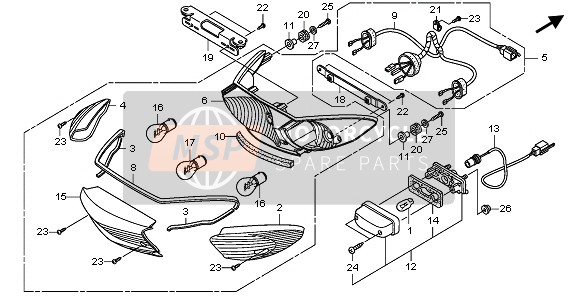 Honda XL1000V 2011 Fanale Posteriore per un 2011 Honda XL1000V