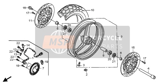 Honda XL1000VA 2011 FRONT WHEEL for a 2011 Honda XL1000VA