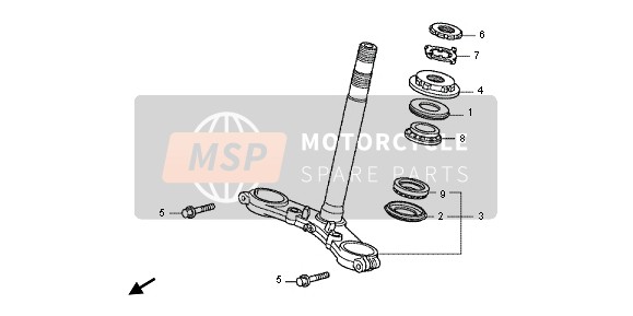 Honda CB600F 2012 Piantone dello sterzo per un 2012 Honda CB600F