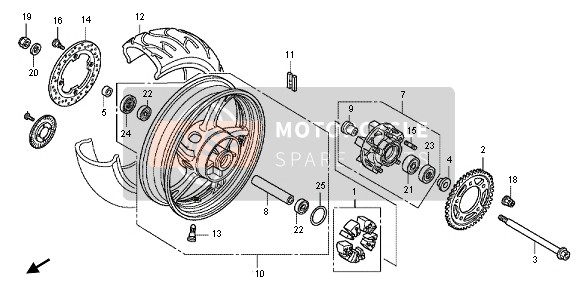 41201MGMD40, Sprocket, Final Driven (43T), Honda, 0