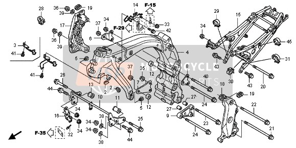 Honda CB600F 2012 Cuerpo del marco para un 2012 Honda CB600F