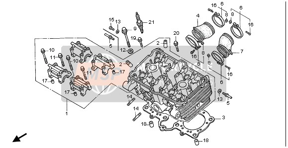 Honda CB500 1997 CYLINDER HEAD for a 1997 Honda CB500