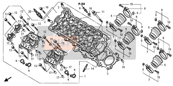 Honda CB600FA 2012 Culasse pour un 2012 Honda CB600FA