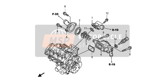 Honda CB600FA 2012 THERMOSTAT für ein 2012 Honda CB600FA