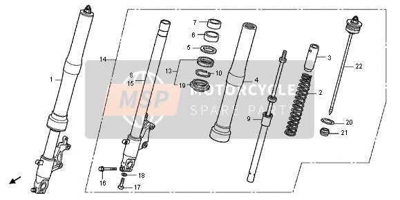 Honda CB600FA 2012 Forcella anteriore per un 2012 Honda CB600FA