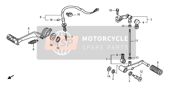 Honda CB600FA 2012 Pédale pour un 2012 Honda CB600FA