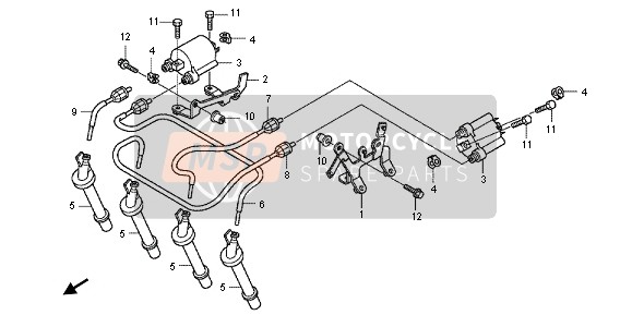 Honda CB600FA 2012 Bobine voor een 2012 Honda CB600FA