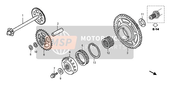 Honda CB1000R 2012 Startend Koppeling voor een 2012 Honda CB1000R