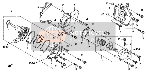 Honda CB1000R 2012 WATER PUMP for a 2012 Honda CB1000R