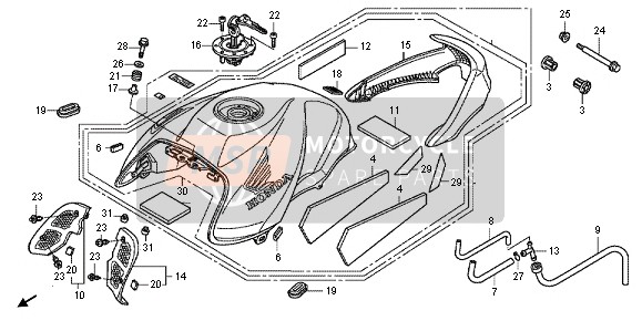 Honda CB1000R 2012 Serbatoio di carburante per un 2012 Honda CB1000R