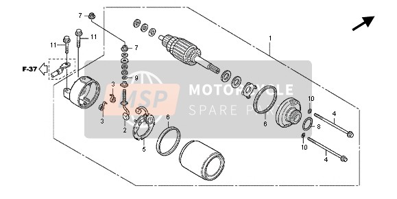 Honda CBF1000F 2012 Startend Motor voor een 2012 Honda CBF1000F