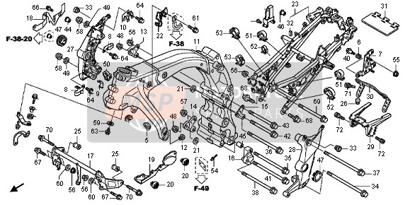 Honda CBF1000F 2012 FRAME BODY for a 2012 Honda CBF1000F