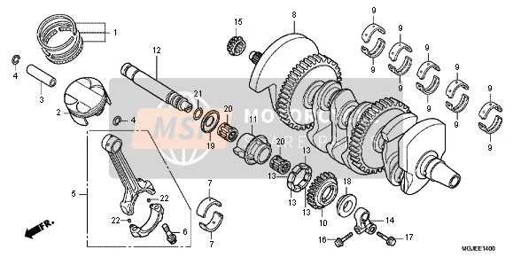 Honda CBF1000FA 2012 Vilebrequin-Piston pour un 2012 Honda CBF1000FA