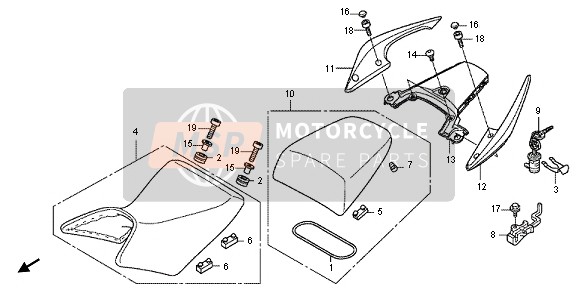 Honda CBF1000FA 2012 Asiento para un 2012 Honda CBF1000FA