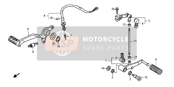 Honda CBF1000FA 2012 Pedale per un 2012 Honda CBF1000FA