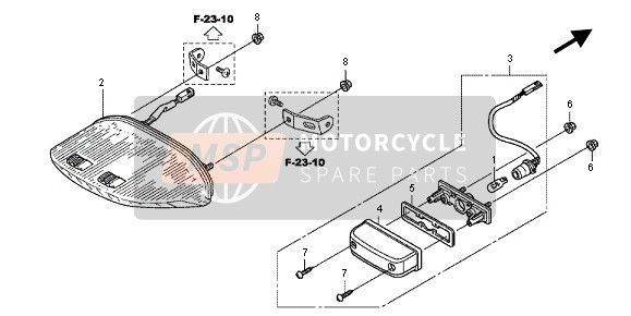 Honda CBF1000FA 2012 Luz De La Cola para un 2012 Honda CBF1000FA