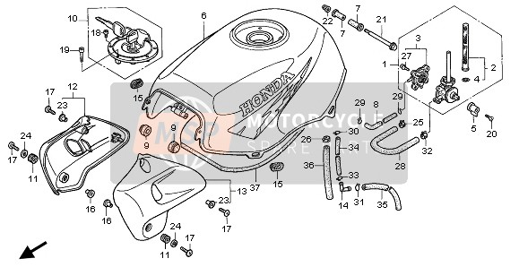 Honda CB500 1997 FUEL TANK for a 1997 Honda CB500