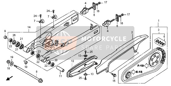 Honda CBF1000FS 2012 Braccio oscillante per un 2012 Honda CBF1000FS