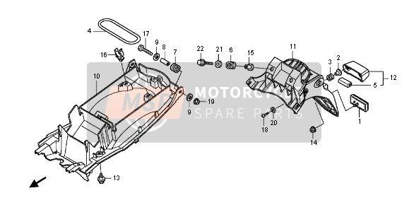 Honda CBF1000FT 2012 Garde-boue arrière pour un 2012 Honda CBF1000FT