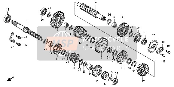 Honda CBR125R 2012 Transmission pour un 2012 Honda CBR125R